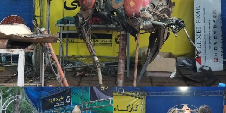 کارگاه مجسمه‌های بازیافتی در باغ محتشم رشت برگزار شد