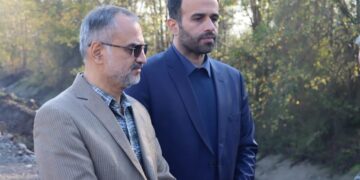 آغاز عملیات خاکریزی محور شهید سلیمانی با حضور رئیس شورا، اعضای شورای اسلامی و شهردار رشت