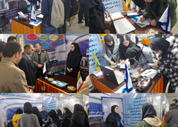 استقبال دانشجویان از غرفه اتاق بازرگانی گیلان در رویداد صنعت، دانشگاه و راه اشتغال (صدرا)