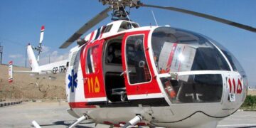 انتقال هوایی یک مصدوم ترومایی از تالش به رشت