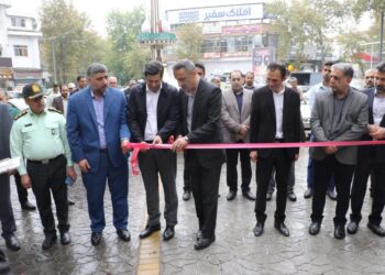 پروژه سنگ فرش خیابان شهید کریمی لاهیجان افتتاح شد