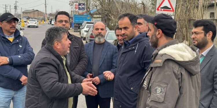 بازدید شهردار رشت از عملیات ساخت رفیوژ میانی جاده لاکان رشت