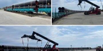 ترانزیت لوله های فولادی ترکیه به ترکمنستان از مسیر بندر کاسپین