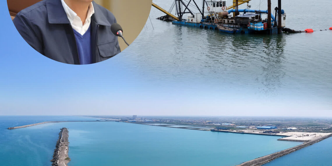 آغاز لایروبی حوضچه آرامش بندر کاسپین گام راهبردی برای پایداری تجارت دریای خزر