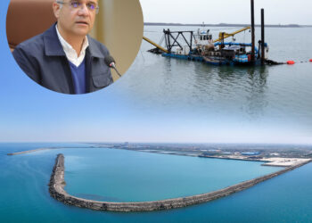 آغاز لایروبی حوضچه آرامش بندر کاسپین گام راهبردی برای پایداری تجارت دریای خزر